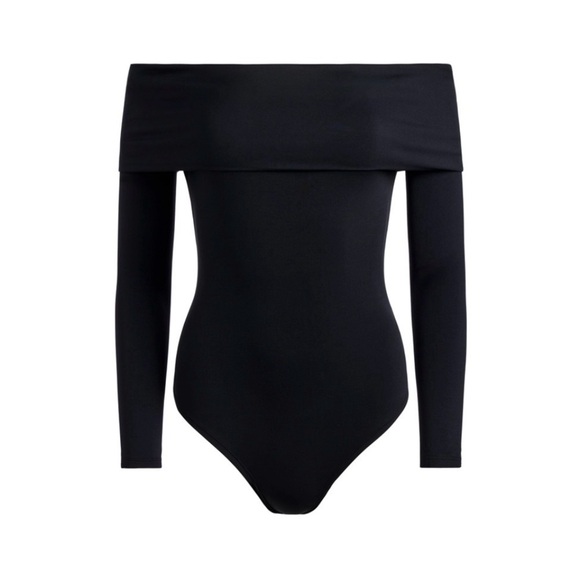 NWT Alice + Olivia Elia Off The Shoulder Foldover Bodysuit Blouse Top Size L - Picture 14 of 15